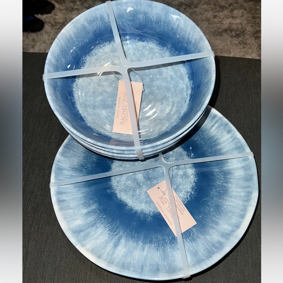 Rachel Zoe Dining 8pc Rachel Zoe 4 Melamine Dinner Plates Blue Tie